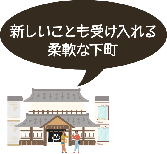 新しいことも受け入れる柔軟な下町