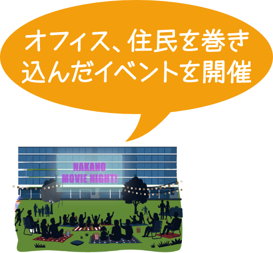 オフィス、住民を巻き込んだイベントを開催