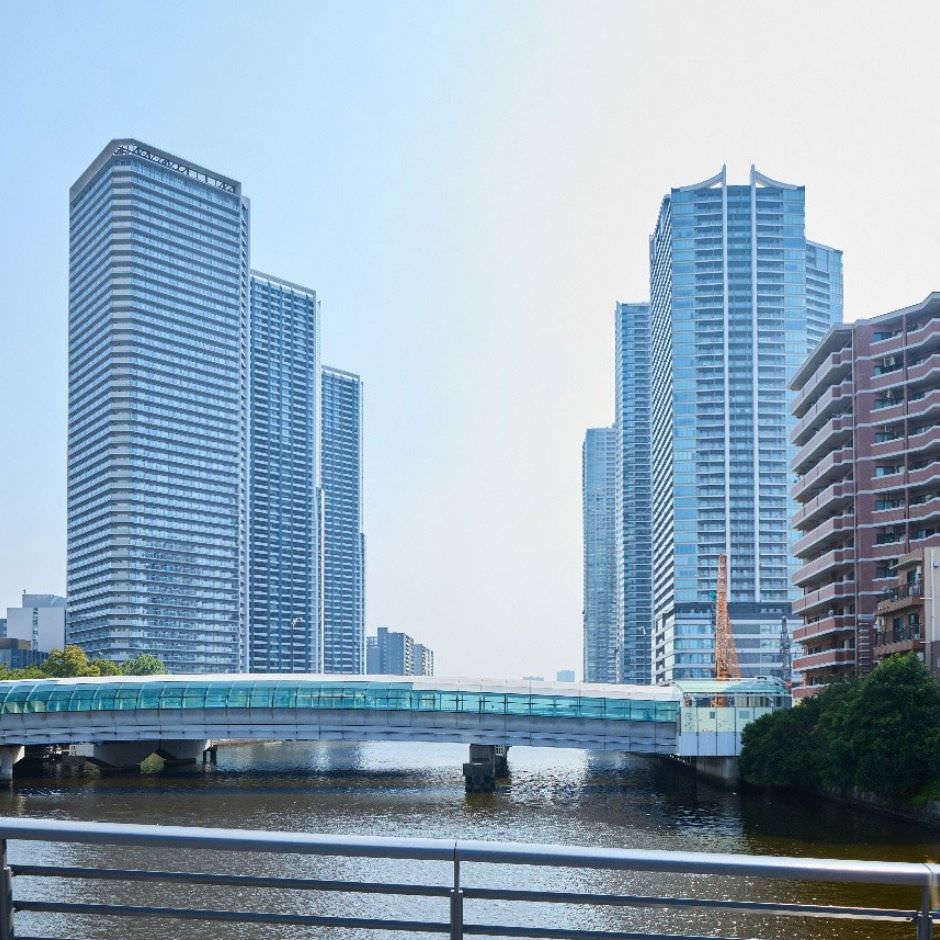 桜小橋から東京湾方面に見える黎明橋