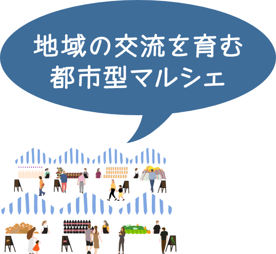地域の交流を育む都市型マルシェ