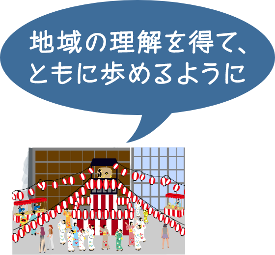 地域の理解を得て、ともに歩めるように