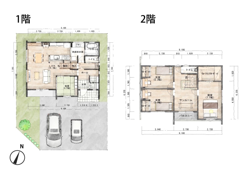 新潟県長岡市のおうちの間取り図をお借りしました。チェックして、あれこれとイメージを膨らませてみては?