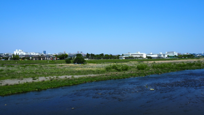 多摩川と街の風景
