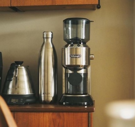 コーヒーメーカーはもちろん、ケトルや水筒もステンレス製で揃えて