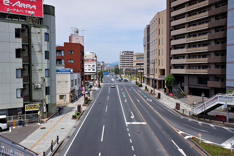 岡山市街地の様子