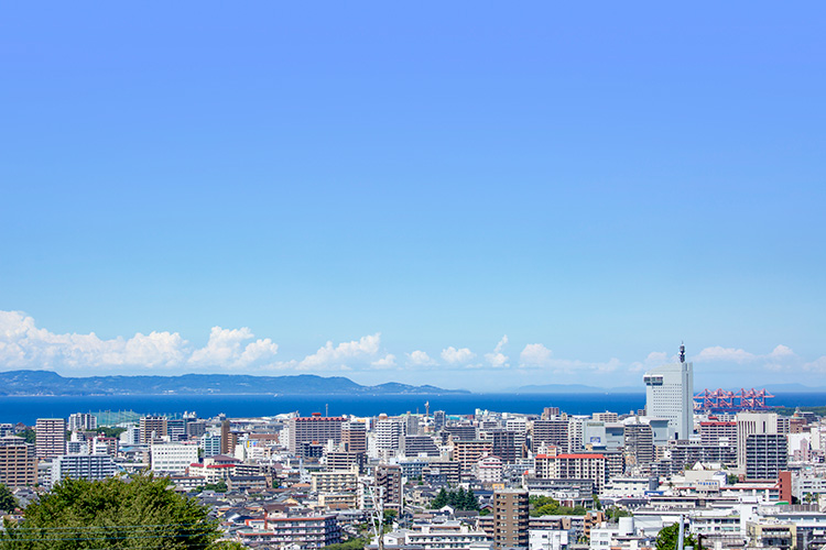 大分市内から望む別府湾