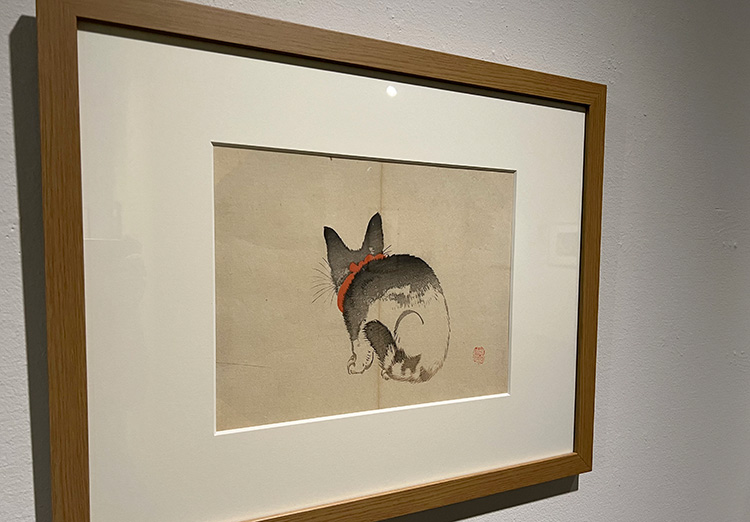 展示風景　望月玉泉《玉泉習画帖［後ろ向きの猫］》個人蔵